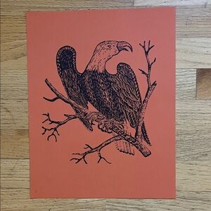 Majestic Eagle Art Print in Orange by [Brand]